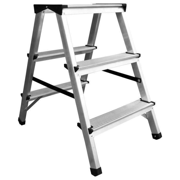 ALDOTRADE Schůdky oboustranné PROFI Al 2x3 - 150 kg
